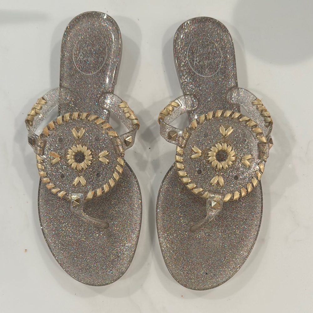 Jack Rogers Elegant Silver and Gold Sandals